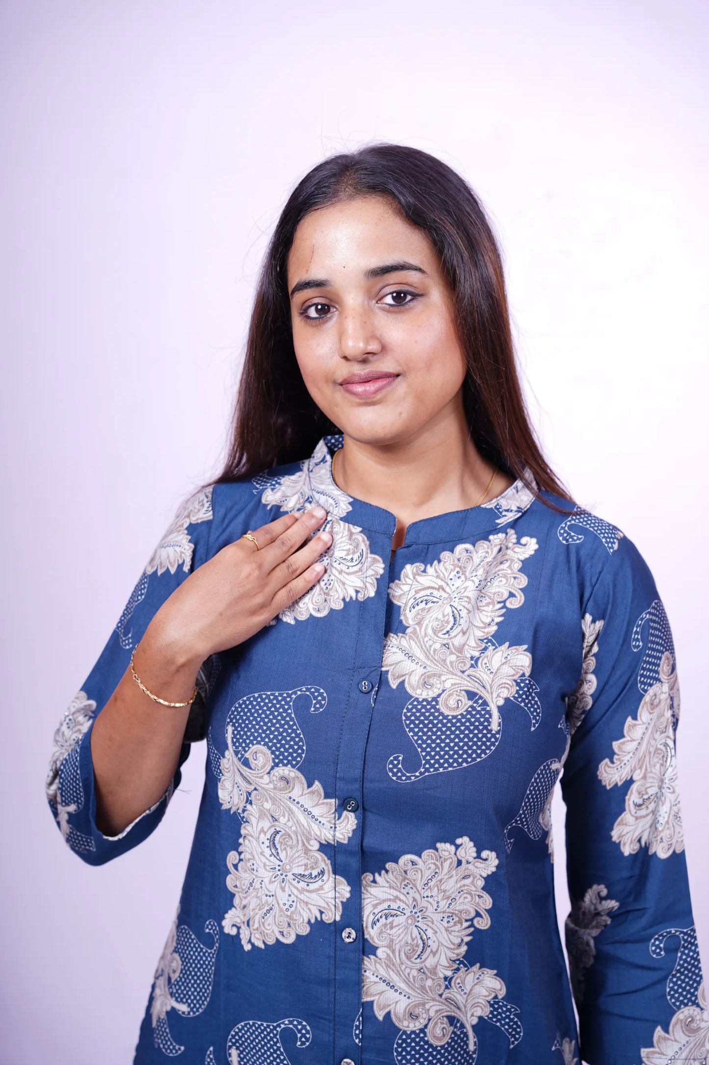 Indigo Paisley Dream Kurthi| 2-Piece Kurthi Combo| S2-001
