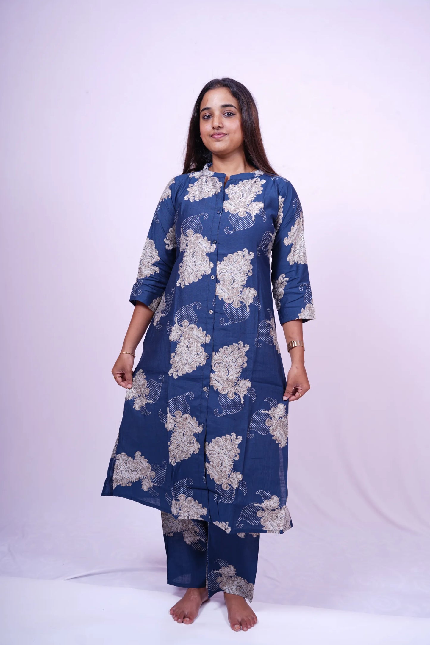Indigo Paisley Dream Kurthi| 2-Piece Kurthi Combo| S2-001
