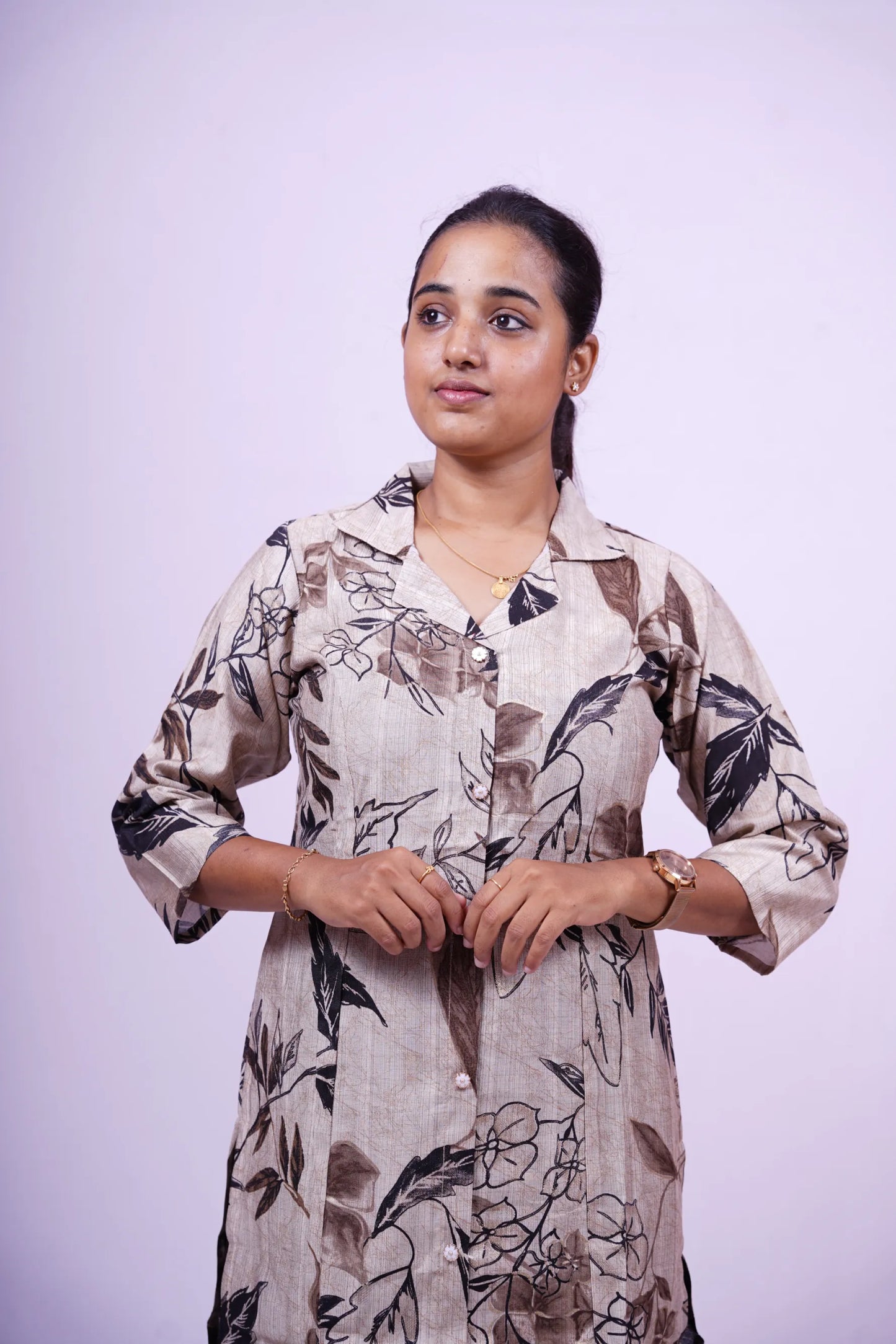 Boho Chic Floral Print Kurthi| 2-Piece Kurthi Set |S2-003
