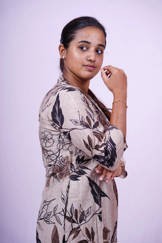 Boho Chic Floral Print Kurthi| 2-Piece Kurthi Set |S2-003